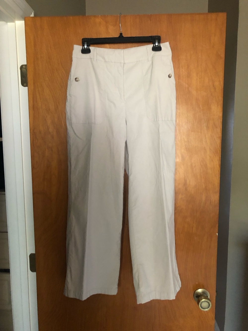Nicole Miller Cream Wide-Leg Pants